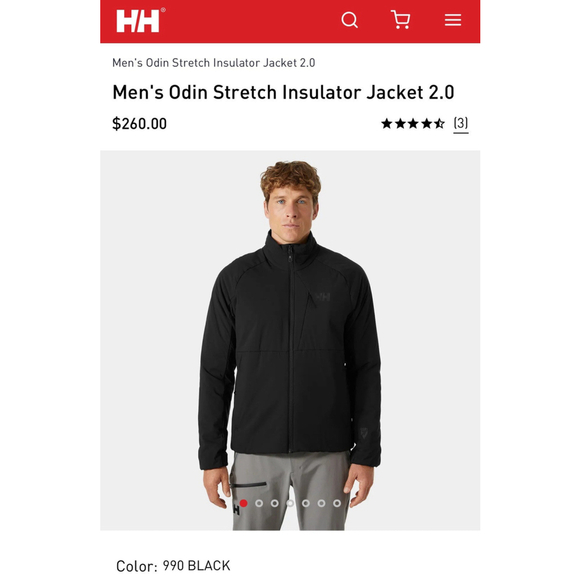 NWT Helly Hansen XL Black ODIN PowerStretch Polartec Half Zip Lightweight Jacket